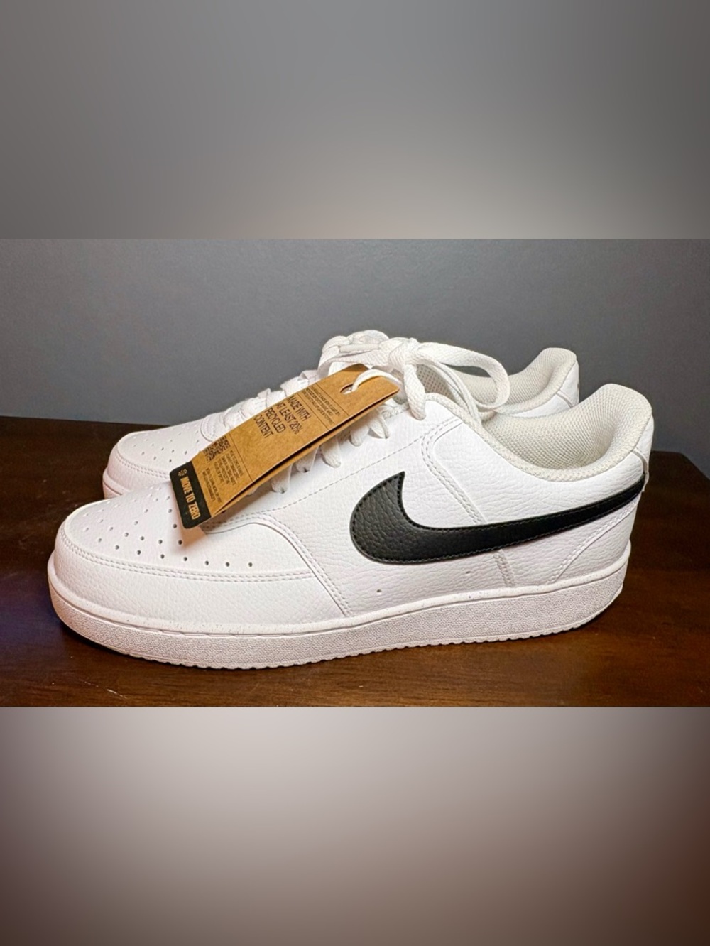 Men’s Nike Court Vision Low Next Nature – White/Black - Size 10.5